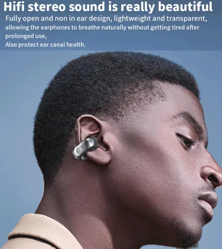 Vista 8 de Auriculares inalámbricos Bluetooth 5.4 con clip de oído abierto Negro