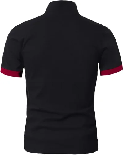 Vista 5 de Polo gráfico para hombre, casual, cuello de negocios, camiseta de otoño, manga corta, talla grande, clásica, básica, camiseta de golf