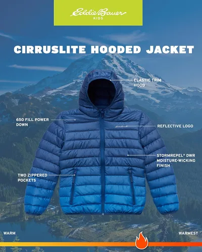 Vista 3 de Eddie Bauer Boys' Jacket - CirrusLite Weather Resistant Down Coat for Boys - Insulated Quilted Bubble Puffer (3-20)