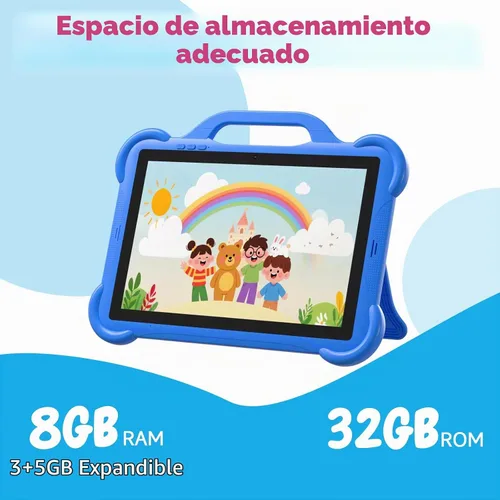 Vista 5 de PEICHENG Tableta para niños de 10 pulgadas, RAM 8 GB ((3+5 expandir) ROM 32 GB Android 15 tabletas para niños, control parental con funda de 2+8 MP