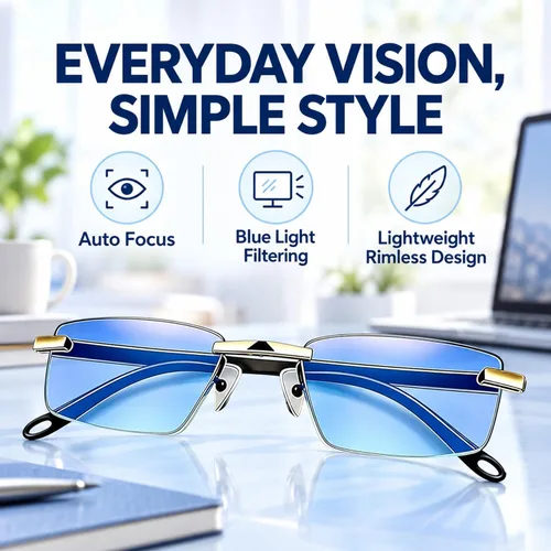 Vista 3 de Vidrios azules auto ajustables del enfoque de los vidrios Gafas de enfoque automático, lentes de enfoque automático autoajustables para 1 unidad.