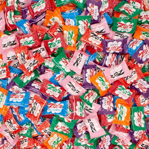 Vista 4 de Fizzy Power Candy - Caramelo de azúcar envuelto individualmente de 4 libras en una bolsa de King Of Sweets a granel