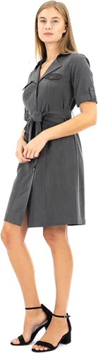 Vista 2 de Sharagano Vestido camisero con cinturón y mangas cortas enrollables para mujer