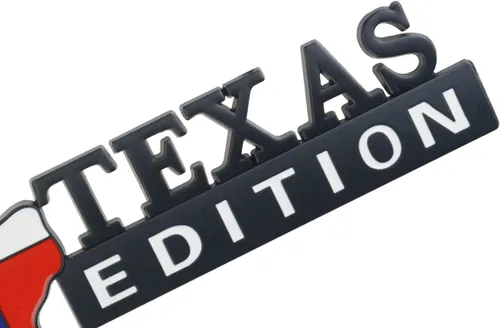 Vista 3 de 1x Emblema de bandera estatal de estrella de Texas en metal cromado Edición Texas (negro y blanco) para guardabarros y puerta lateral