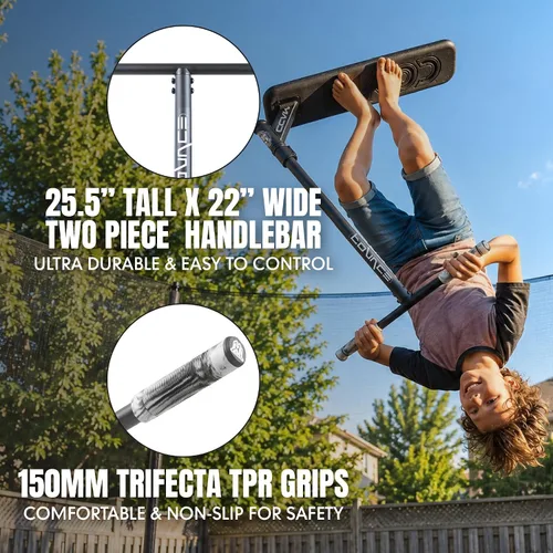 Vista 4 de Patinete de Trampolín Pro Madd Gear para Trucos – Tubo de Dirección Real, T-Bar Pro, Plataforma de Espuma – Práctica de Acrobacias Interior y Negro
