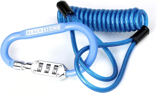 Vista 2 de Blackstone Cerradura de casco con cable de recordatorio, combinación antirrobo ininversal de combinación de seguridad estilo mosquetón para casco