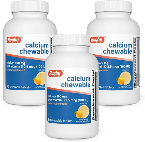 Vista 9 de Rugby - Tabletas masticables de calcio de 500 mg - Suplemento dietético