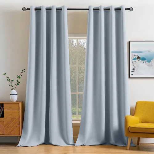 Vista 22 de MIULEE Cortinas opacas para dormitorio o sala de estar, juego de 2 paneles de cortina para ventana con aislamiento térmico y bloqueo de luz