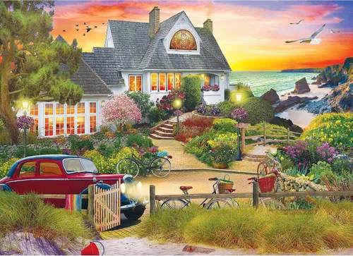 Vista 2 de RoseArt - My Happy Place - Seaside Hill - Rompecabezas de 1000 piezas para adultos