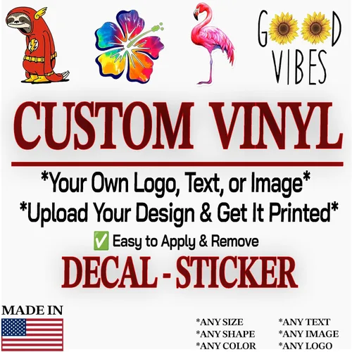 Vista 11 de Calcomanías de vinilo personalizadas, diseño personalizado de tu propio logotipo, texto, imagen, impermeable, resistente a los rayos UV, duraderas