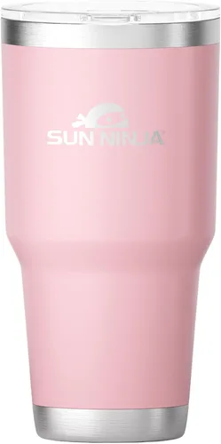 Vista 9 de SUN NINJA Vaso de acero inoxidable de 20 onzas, taza aislada al vacío de doble pared con tapa fácil de abrir, jarra de café de 20 onzas de grado