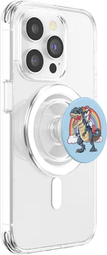 Vista 3 de Lindo unicornio equitación dinosaurio bebé azul T rex Squad Rainbow PopSockets PopGrip: agarre intercambiable para teléfonos y tabletas PopSockets