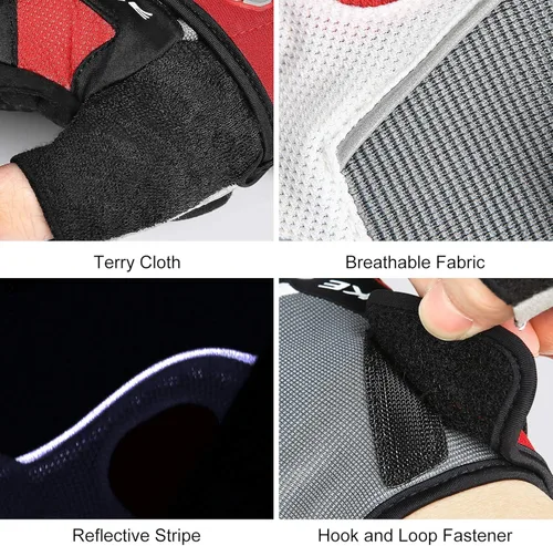 Vista 6 de Inbike - Guantes de ciclismo para hombre, 5 mm 0.19 pulgadas, almohadilla de gel absorbente de golpes, antideslizantes, transpirables