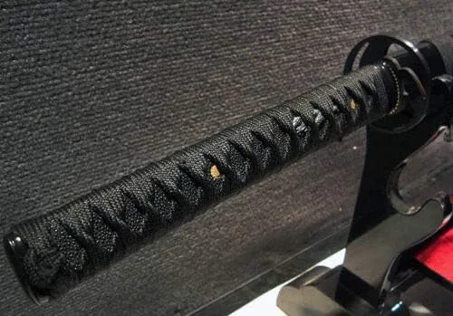 Vista 4 de Espada Katana japonesa hecha a mano de 41 pulgadas, hoja de espiga completa, acero al carbono 1095, espadas samurai