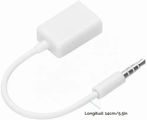 Vista 3 de Socobeta Convertidor de cable MP3 TV USB hembra a conector de 0.138 in macho de 0.138 in macho a USB hembra adaptador de cable de audio AUX