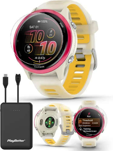 Vista 13 de Garmin Forerunner 570 Advanced GPS Running and Triathlon Smartwatch Bundle (1.850 in, Amp Yellow/Translucent Whitestone/Turquoise)