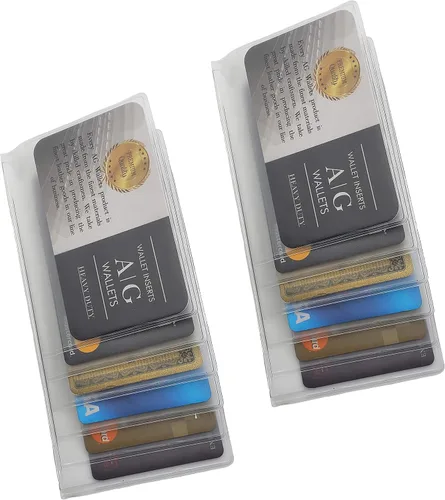 Vista 6 de QULSE - Juego de 2 insertos transparentes de alta calidad para cartera, Checkbook 6 Página, Minimalista