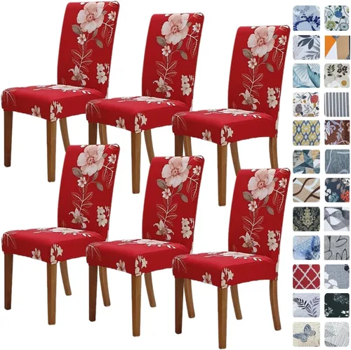 Vista 77 de SPRINGRICO Juego de 4 fundas para sillas de comedor, fundas elásticas para sillas de comedor, de elastano lavables, fundas para sillas Parsons