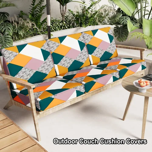 Vista 76 de hyha Fundas de cojín de sofá estampadas, fundas de sofá florales lavables para sofás con 2 cojines, fundas de cojín de patrón elástico para muebles
