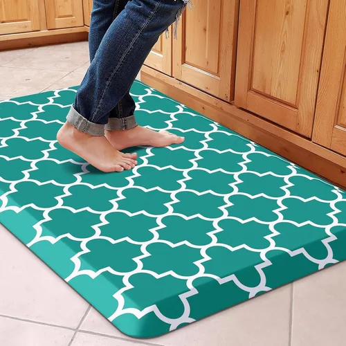 Vista 33 de WISELIFE Tapete de cocina acolchado antifatiga, 17.3 x 28 pulgadas, antideslizante, resistente, de PVC, ergonómico, impermeable, cómodo