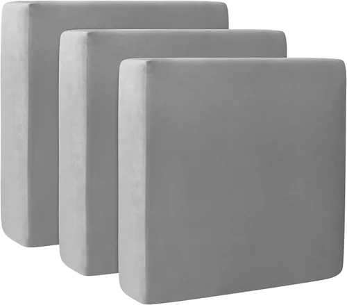 Vista 35 de Fundas de cojín de terciopelo para sofá, funda elástica para cojín de sofá suave, protector de muebles extraíble y lavable para sala de estar, Negro