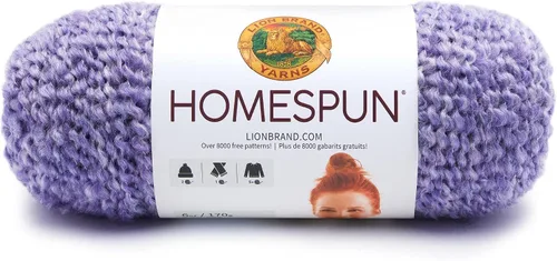 Vista 14 de Lion Brand Yarn Hilo Homespun, Hilo Suave y Voluminoso para Tejer, Ganchillo y Manualidades, 1 paquete, Beachside Stripes