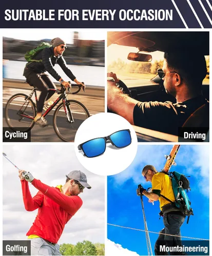 Vista 4 de DUCO DC8206 - Lentes de sol polarizados deportivos de lujo para hombre con patillas de fibra de carbono y protección ultravioleta 400