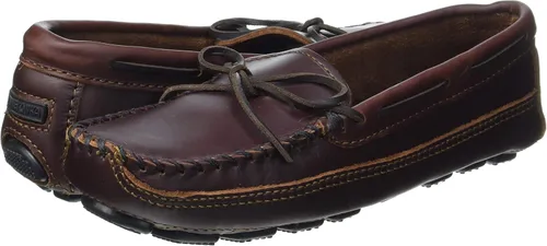 Vista 7 de Minnetonka Mocasines de piel vacuna de doble parte inferior para hombre Castaño Lariat
