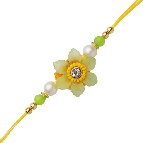Vista 3 de Bhai Dooj Rakhi Lumba Juego de 2 Rakhi para hermano y Bhabhi Bhaiya Bhai Rakhi Rakhi Juego de 2 pares de hilos Rakhi Dora, paquete de regalo