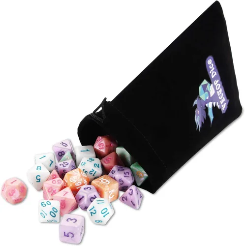 Vista 4 de DND Dice, 5 x 7 juegos (35 piezas) de dados de poliedro para Dungeons & Dragons RPG MTG DND juego de mesa con 1 bolsa gratis
