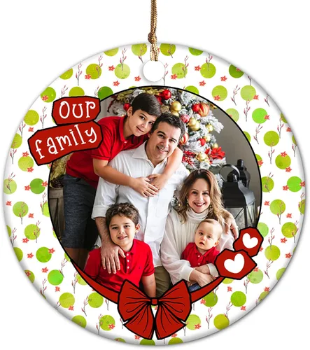 Vista 19 de Adorno de círculo de Navidad personalizado para la familia, adorno personalizado con nombre de familia para Navidad, adorno personalizado