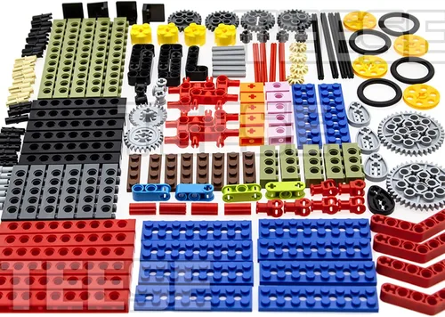 Vista 2 de TEESE 184pcs Technic-Beam-Gears-Ejes-Pins-Ruedas-Neumáticos, Compatible con Technic-Parts, para STEM-MOC-EV3-Project-Track-Car-Bulk- Bloques