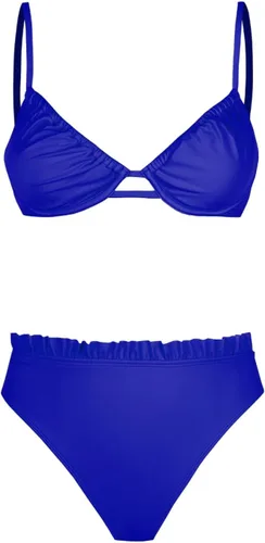 Vista 5 de CUPSHE - Conjunto de bikini de dos piezas para mujer, cintura alta, con efecto push-up, atrevido y con cordón