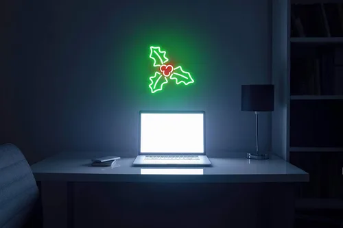 Vista 5 de ADVPRO Christmas Holly Flex Silicone LED Neon Sign Blue & Red st16s33-fnu0158-br