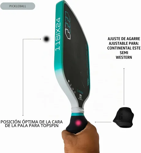 Vista 3 de Ayuda de entrenamiento de pickleball diseñada para potencia, precisión y control Herramienta de agarre multiposición Mejora la comodidad