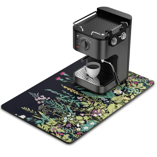 Vista 34 de Rnivvi Tapete de secado de platos para encimera de cocina, 16 x 18 pulgadas, bonita almohadilla de secado absorbente resistente al calor con goma
