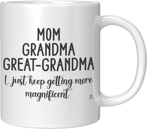 Vista 2 de ODDITEES Taza de café con texto en inglés "I Just Keep Getting More Magnificent" con texto en inglés "I Just Keep Getting More Magnificent