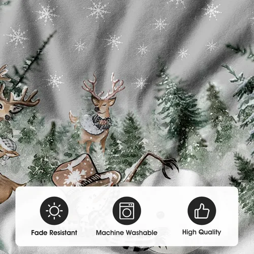 Vista 7 de AVOIN colorlife Falda de árbol de Navidad con diseño de muñeco de nieve, reno, copo de nieve, 36 pulgadas, decoración de árbol de vacaciones