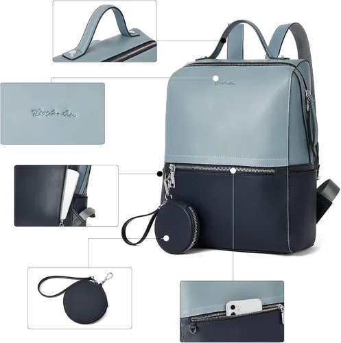 Vista 6 de BOSTANTEN Mochila de cuero genuino para mujer, mochila pequeña de moda, M