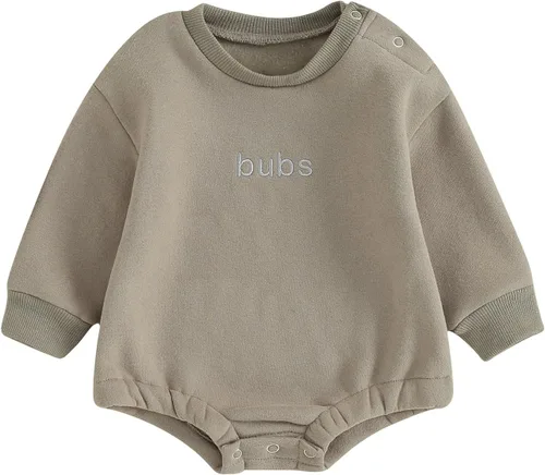Vista 12 de VISGOGO Mameluco de gran tamaño para bebé recién nacido, ropa neutra Beige-aunties Bestie