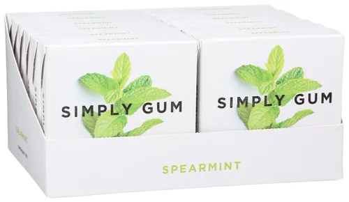 Vista 4 de Simply Gum Goma de mascar de menta verde, natural, 15 piezas (paquete de 12)