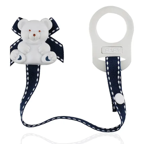 Vista 8 de Baby Buddy Paquete: un clip universal para chupete -costuras azul-blancas y un clip para babero para bebé, azul, mantiene el paci cerca y limpio