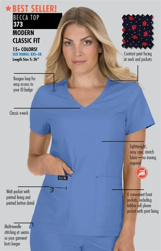 Vista 5 de KOI Basics 373 Becca - camisa médica para mujer