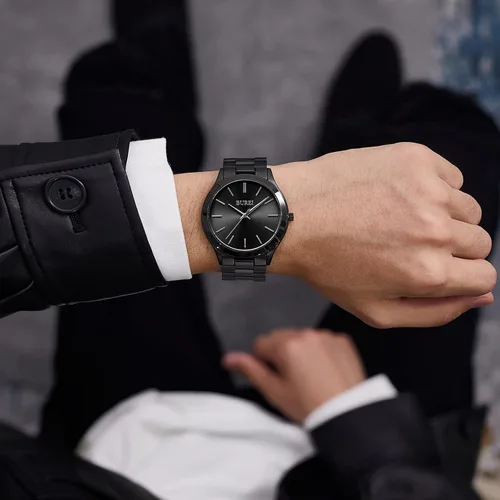 Vista 6 de BUREI Men Watches Gifts for Men Fashion Stainless Steel Analog Quartz Waterproof Watches for Mens