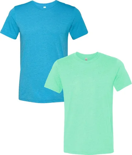 Vista 55 de Bella Canvas 3413c para hombre (1) Triblend verde + (1) Triblend rojo