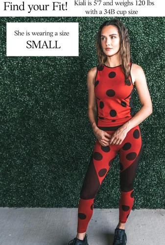 Vista 4 de Miraculous Ladybug Womens Cosplay Active Workout Tank Top Set for Gym Workout, Yoga, Running by MAXXIM