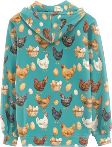 Vista 3 de Showudesigns Sudaderas con capucha y cremallera para mujer XS-5XL Un pollo