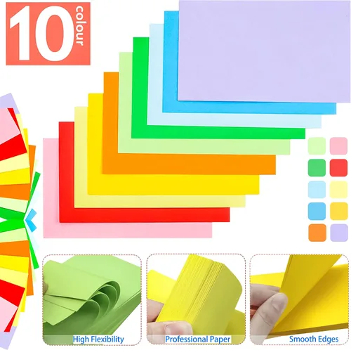 Vista 3 de 600 tarjetas de índice de colores en blanco de 3 x 5 pulgadas, tarjetas flash en blanco, tarjetas de notas en blanco, bloc de tarjetas coloridas