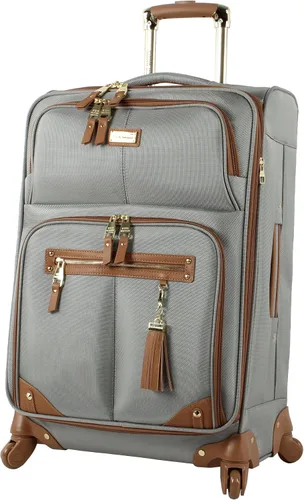 Vista 4 de Steve Madden Colección de equipaje de diseñador maletas giratorias ligeras expandibles de 3 piezas el juego de viaje incluye bolsa debajo