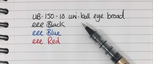 Vista 4 de uni-ball UB-150-10 Eye Broad Rollerball 3pc Blister Negro Plástico Libre Embalaje